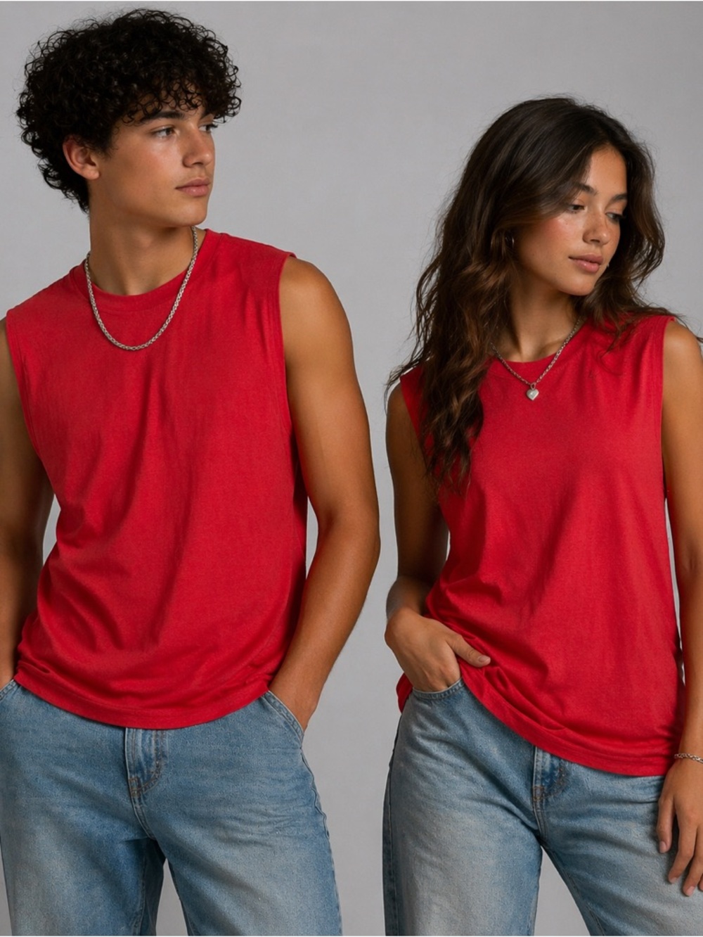 Fruit of the loom Youth Red Sleeveless Tank Top Size 14-16 Athletic Casual Tee